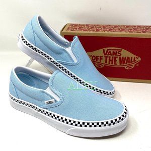 VANS Classic Slip-On Check Foxing Blue Casual Sneakers Women’s Size VN0A38F7VLS